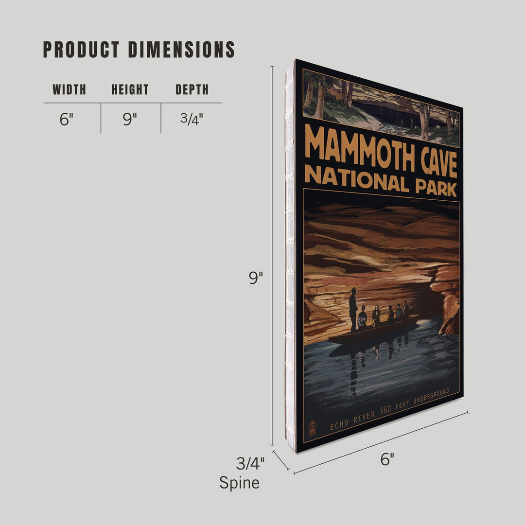 Lined 6x9 Journal, Mammoth Cave National Park, Kentucky, Echo River, Lay Flat, 193 Pages, FSC paper Home Lantern Press