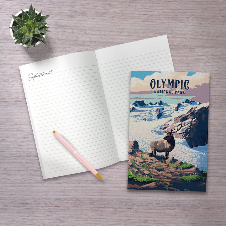 Lined 6x9 Journal, Olympic National Park, Washington, Painterly National Park Series, Lay Flat, 193 Pages, FSC paper Home Lantern Press