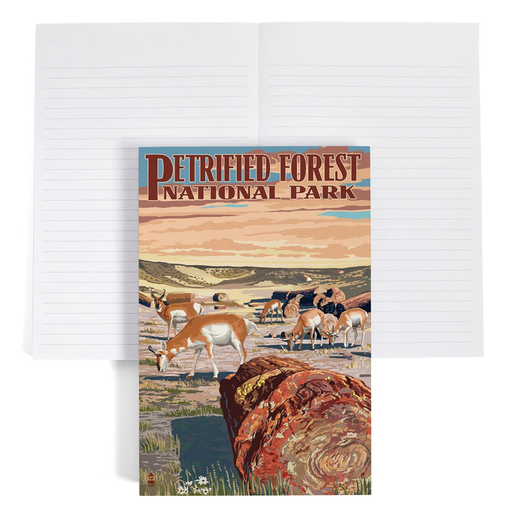 Lined 6x9 Journal, Petrified Forest National Park, Arizona, Desert and Antelope, Lay Flat, 193 Pages, FSC paper Home Lantern Press