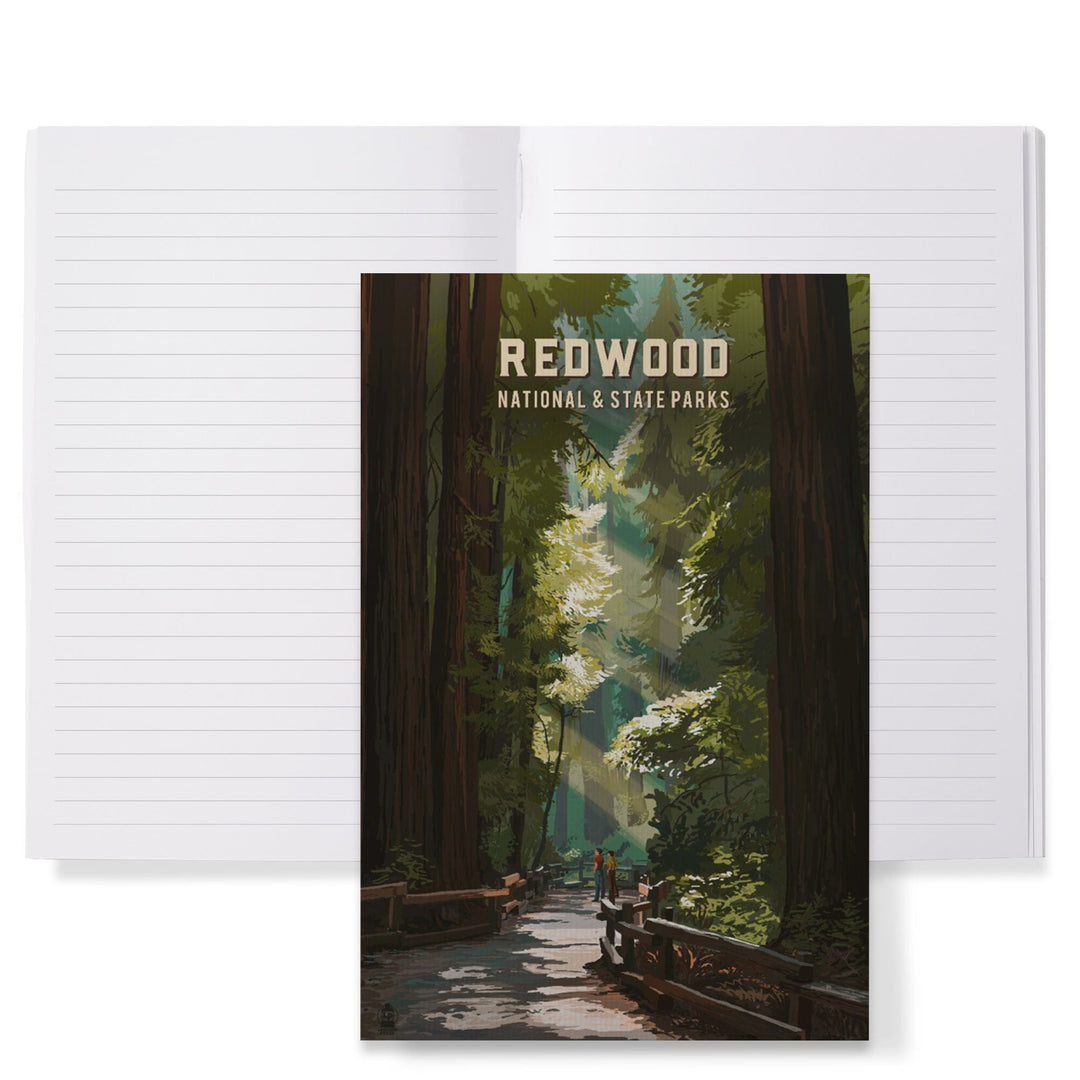 Lined 6x9 Journal, Redwood National and State Parks, California, Painterly National Park Series, Lay Flat, 193 Pages, FSC paper Home Lantern Press