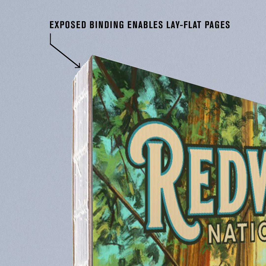 Lined 6x9 Journal, Redwood National Park, California, Oil Painting, Lay Flat, 193 Pages, FSC paper Home Lantern Press