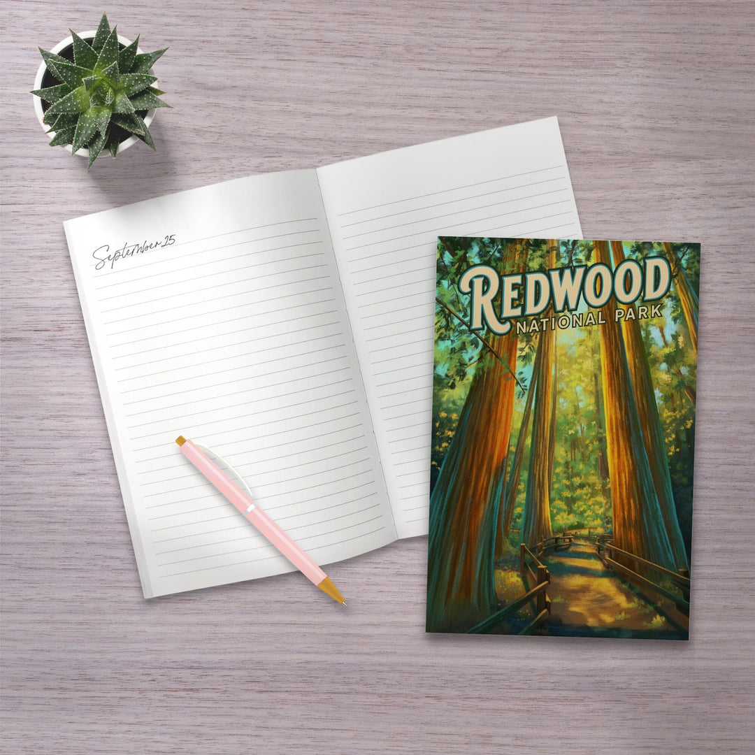 Lined 6x9 Journal, Redwood National Park, California, Oil Painting, Lay Flat, 193 Pages, FSC paper Home Lantern Press