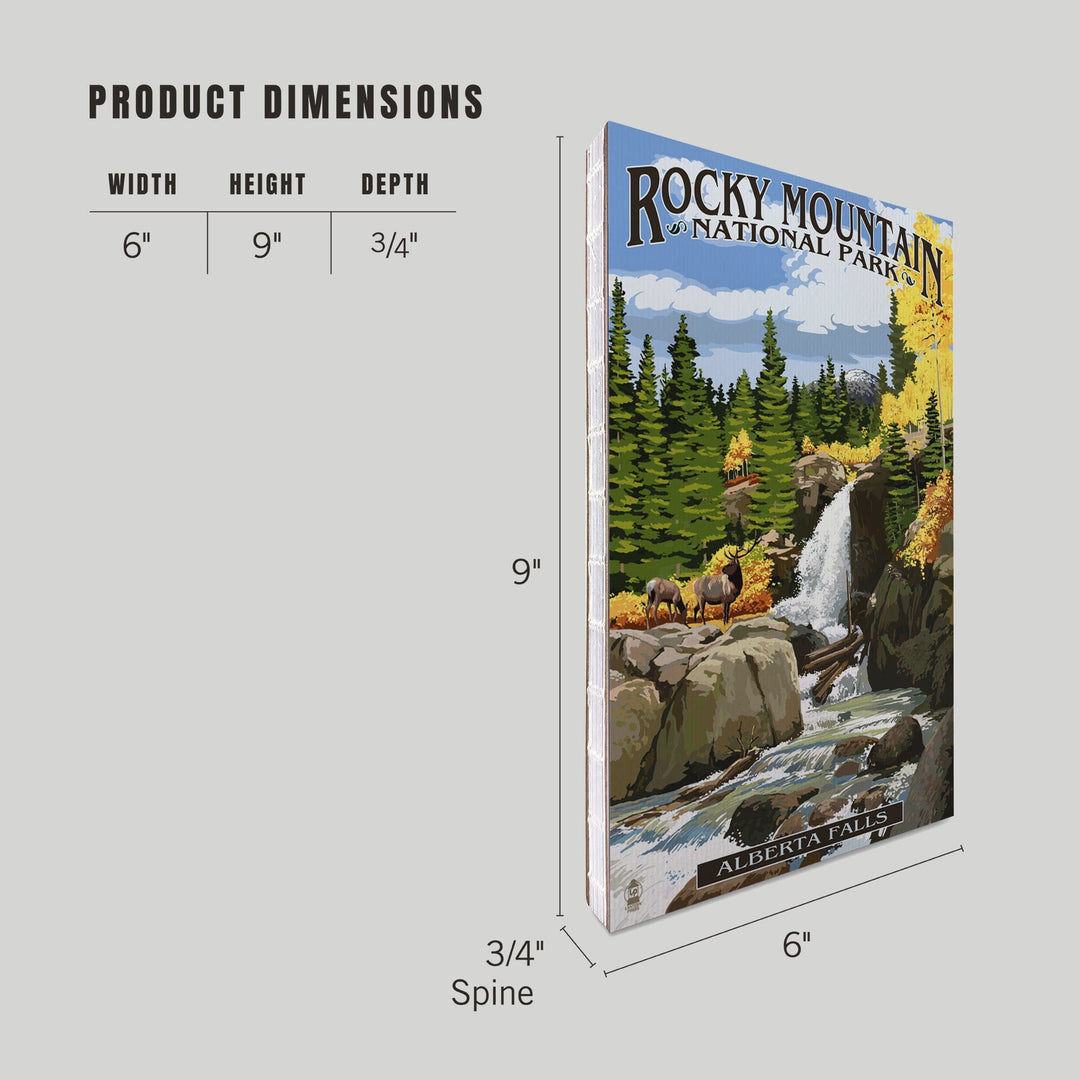 Lined 6x9 Journal, Rocky Mountain National Park, Colorado, Alberta Falls, Lay Flat, 193 Pages, FSC paper Home Lantern Press