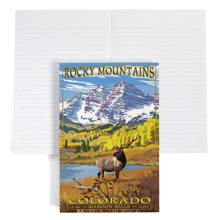 Lined 6x9 Journal, Rocky Mountain National Park, Colorado, Maroon Bells, Lay Flat, 193 Pages, FSC paper Home Lantern Press