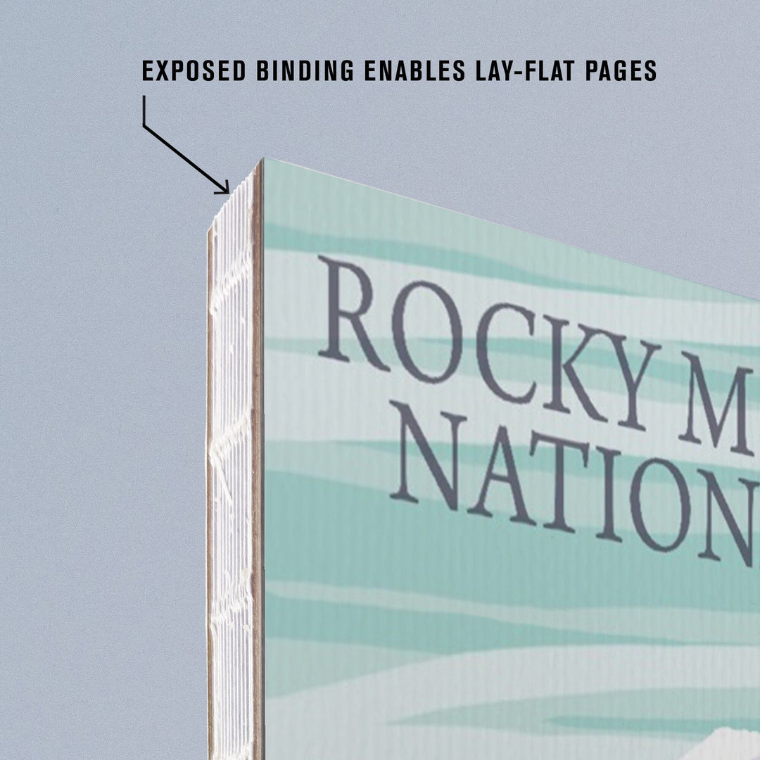 Lined 6x9 Journal, Rocky Mountain National Park, Colorado, Moose and Snowy Mountain, Lay Flat, 193 Pages, FSC paper Home Lantern Press