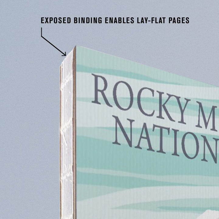 Lined 6x9 Journal, Rocky Mountain National Park, Colorado, Moose and Snowy Mountain, Lay Flat, 193 Pages, FSC paper Home Lantern Press