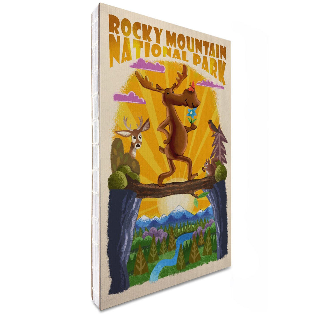 Lined 6x9 Journal, Rocky Mountain National Park, Colorado, Moose, Mid Century Inspired, Lay Flat, 193 Pages, FSC paper Home Lantern Press