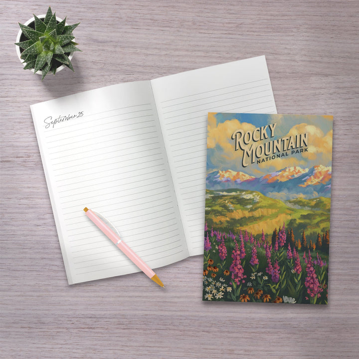 Lined 6x9 Journal, Rocky Mountain National Park, Colorado, Oil Painting National Park Series, Lay Flat, 193 Pages, FSC paper Home Lantern Press