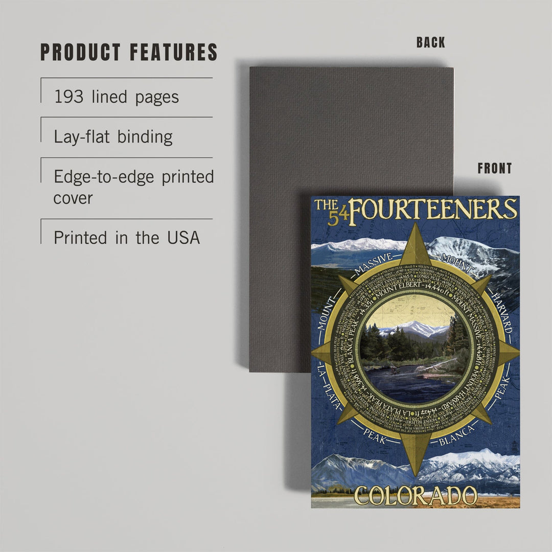 Lined 6x9 Journal, Rocky Mountain National Park, Colorado, The Fourteeners, Lay Flat, 193 Pages, FSC paper Home Lantern Press
