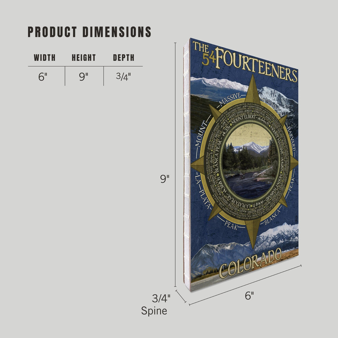 Lined 6x9 Journal, Rocky Mountain National Park, Colorado, The Fourteeners, Lay Flat, 193 Pages, FSC paper Home Lantern Press