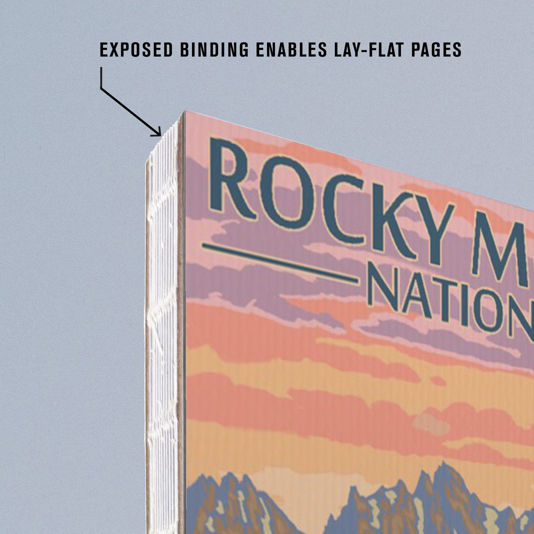 Lined 6x9 Journal, Rocky Mountain National Park, Colorado, Trail Ridge Road, Bear and Spring Flowers, Lay Flat, 193 Pages, FSC paper Home Lantern Press