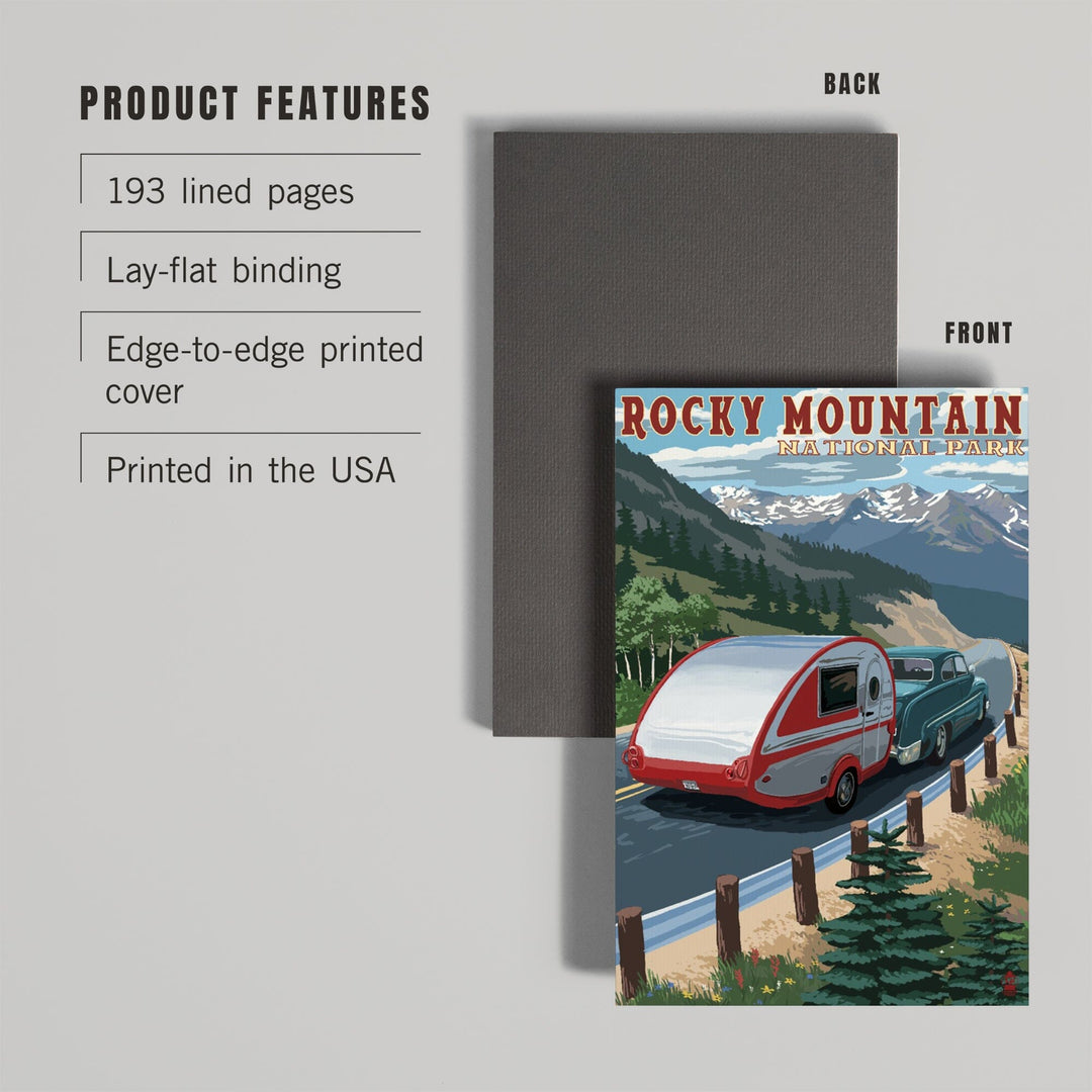 Lined 6x9 Journal, Rocky Mountain National Park, Retro Camper, Lay Flat, 193 Pages, FSC paper Home Lantern Press