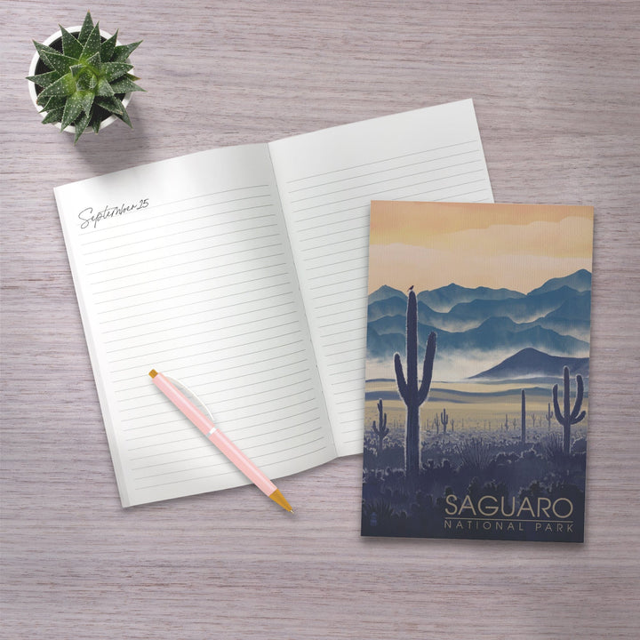 Lined 6x9 Journal, Saguaro National Park, Arizona, Desert Landscape, Lay Flat, 193 Pages, FSC paper Home Lantern Press