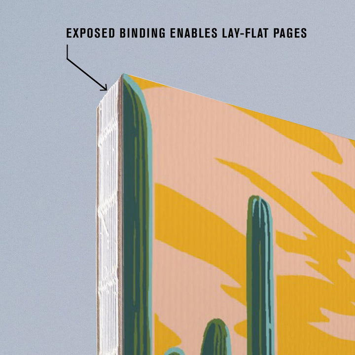 Lined 6x9 Journal, Saguaro National Park, Arizona, Explorer Series, Saguaro, Lay Flat, 193 Pages, FSC paper Home Lantern Press