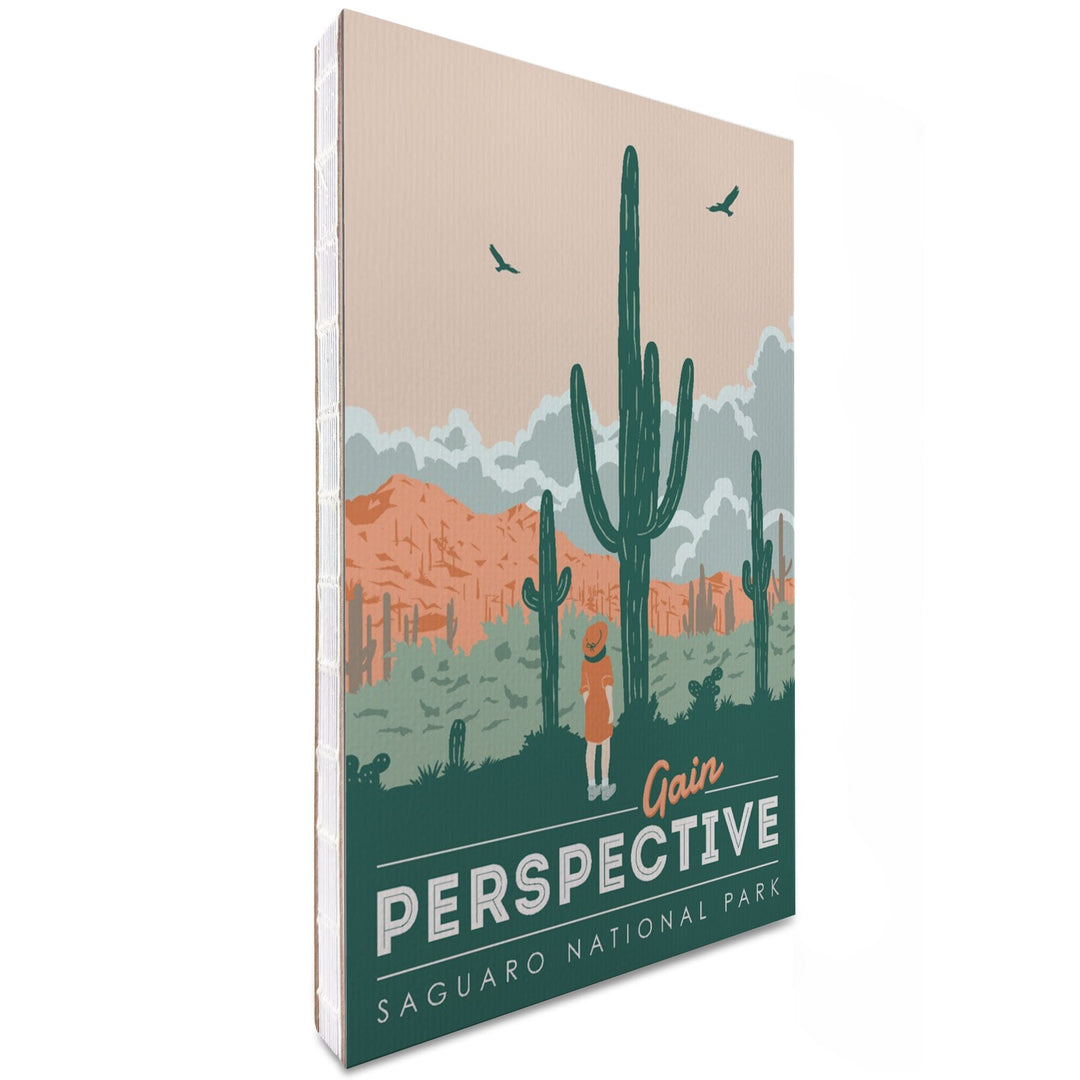 Lined 6x9 Journal, Saguaro National Park, Arizona, Gain Perspective, Vector Style, Lay Flat, 193 Pages, FSC paper Home Lantern Press
