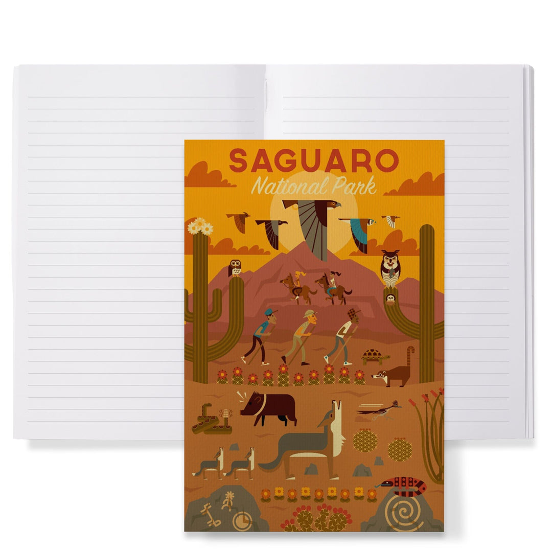 Lined 6x9 Journal, Saguaro National Park, Arizona, Geometric National Park Series, Lay Flat, 193 Pages, FSC paper Home Lantern Press