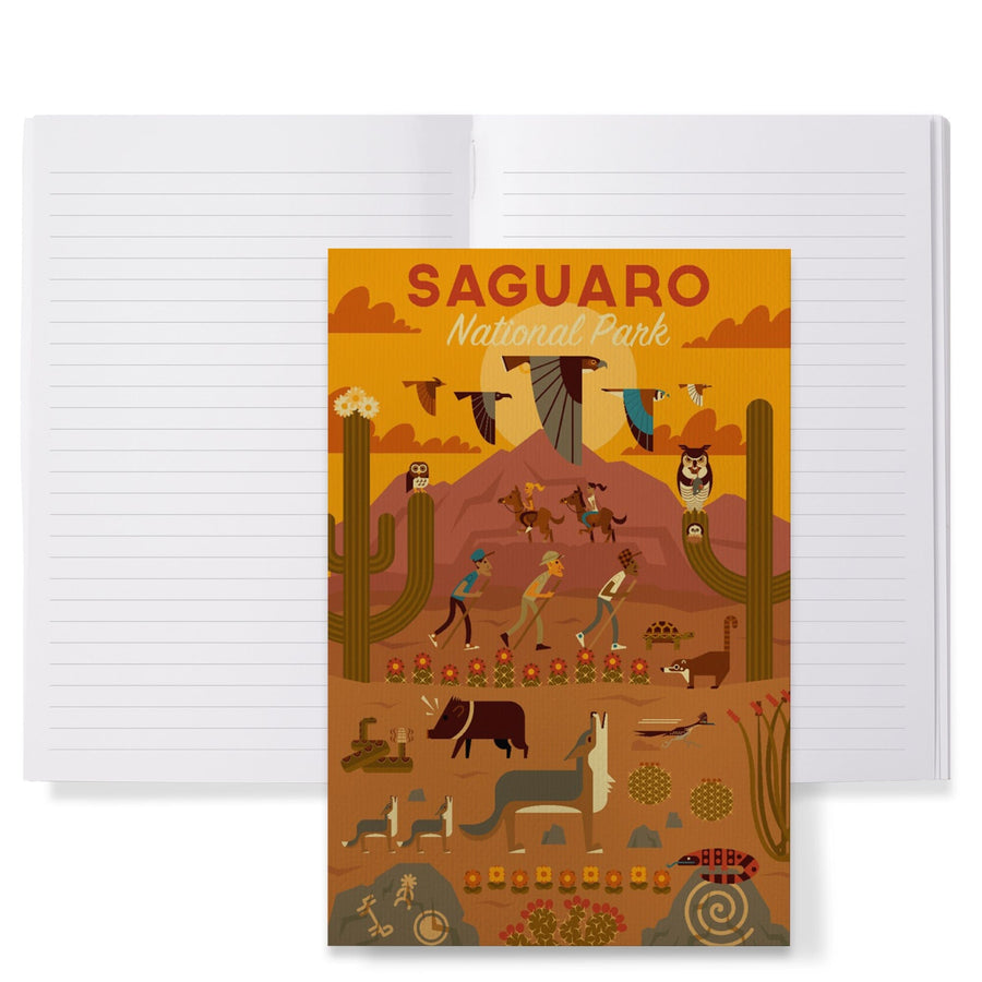 Lined 6x9 Journal, Saguaro National Park, Arizona, Geometric National Park Series, Lay Flat, 193 Pages, FSC paper Home Lantern Press