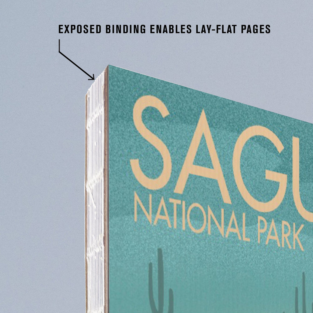 Lined 6x9 Journal, Saguaro National Park, Arizona, Gila Monster and Cactus, Lithograph, Lay Flat, 193 Pages, FSC paper Home Lantern Press