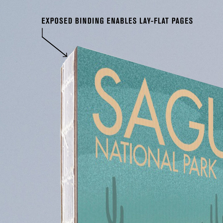 Lined 6x9 Journal, Saguaro National Park, Arizona, Gila Monster and Cactus, Lithograph, Lay Flat, 193 Pages, FSC paper Home Lantern Press