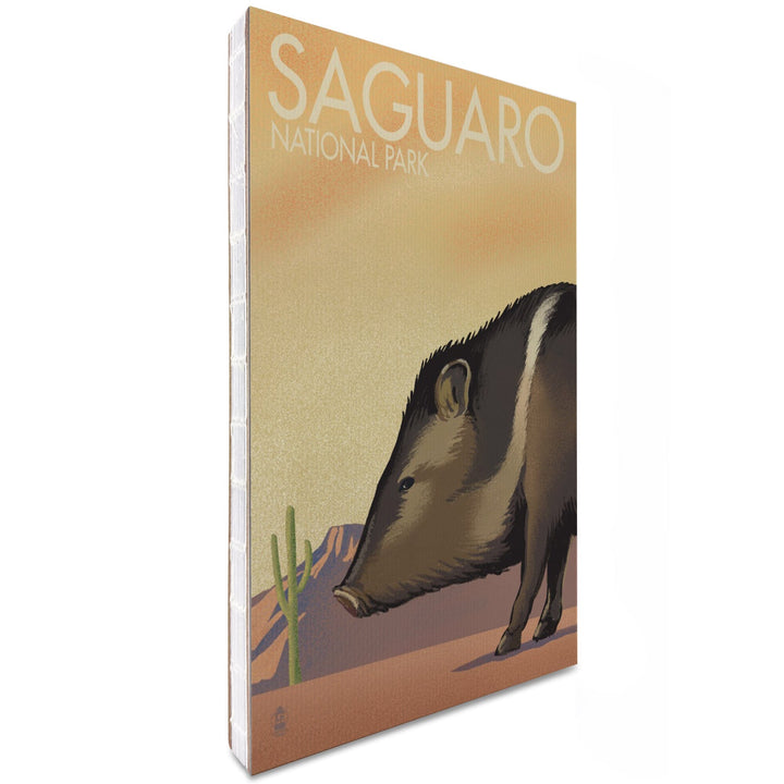 Lined 6x9 Journal, Saguaro National Park, Arizona, Javelina, Lithograph, Lay Flat, 193 Pages, FSC paper Home Lantern Press