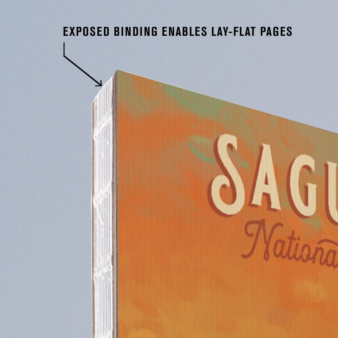 Lined 6x9 Journal, Saguaro National Park, Arizona, Oil Painting National Park Series, Lay Flat, 193 Pages, FSC paper Home Lantern Press