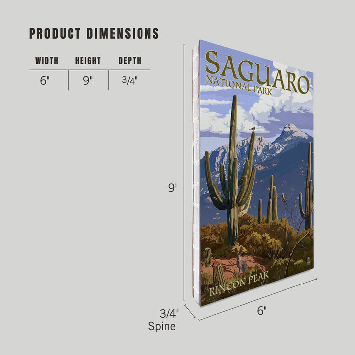 Lined 6x9 Journal, Saguaro National Park, Arizona, Rincon Peak, Lay Flat, 193 Pages, FSC paper Home Lantern Press