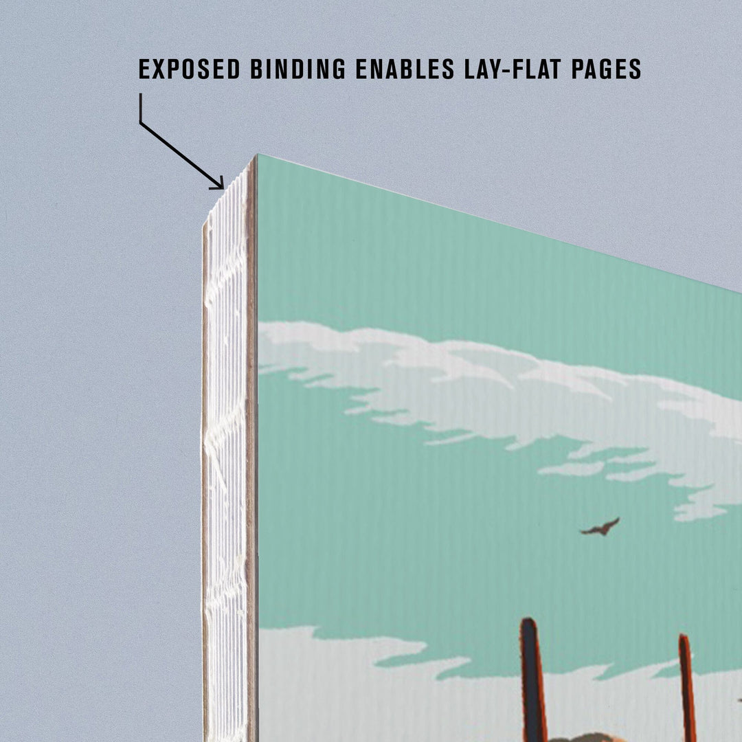 Lined 6x9 Journal, Saguaro National Park, Desert Scene with Cactus, Lay Flat, 193 Pages, FSC paper Home Lantern Press