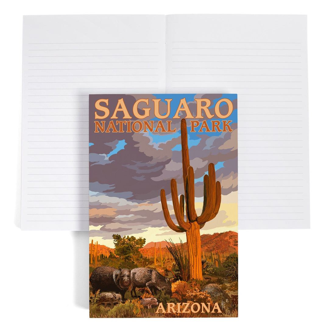 Lined 6x9 Journal, Saguaro National Park, Javelina, Lay Flat, 193 Pages, FSC paper Home Lantern Press