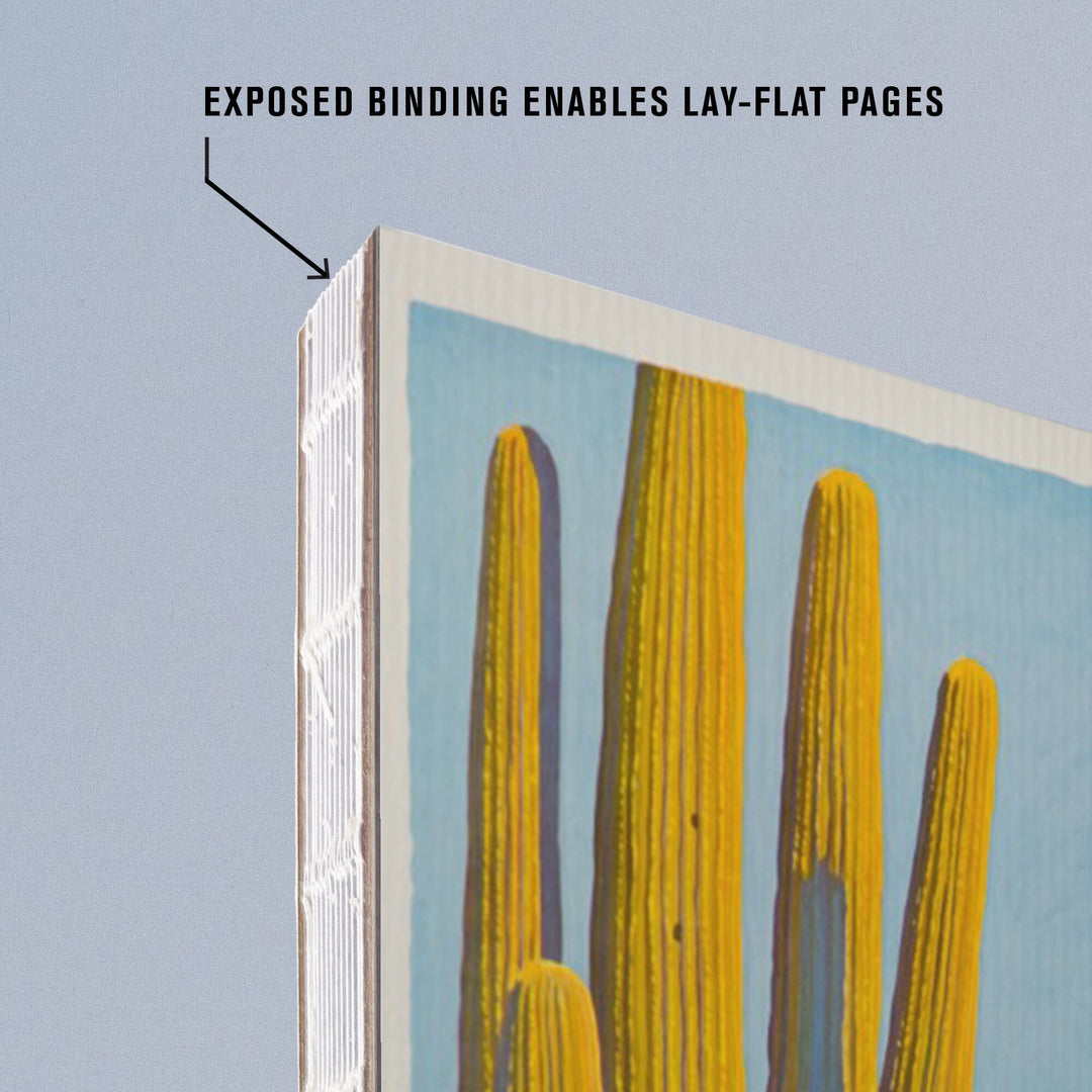 Lined 6x9 Journal, Saguaro National Park Vintage Poster, Lay Flat, 193 Pages, FSC paper Home Lantern Press