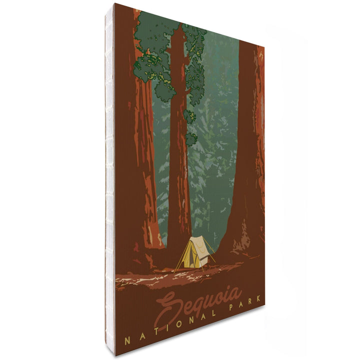 Lined 6x9 Journal, Sequoia National Park, California, Redwood Forest View, Sequoias and Tent, Lay Flat, 193 Pages, FSC paper Home Lantern Press