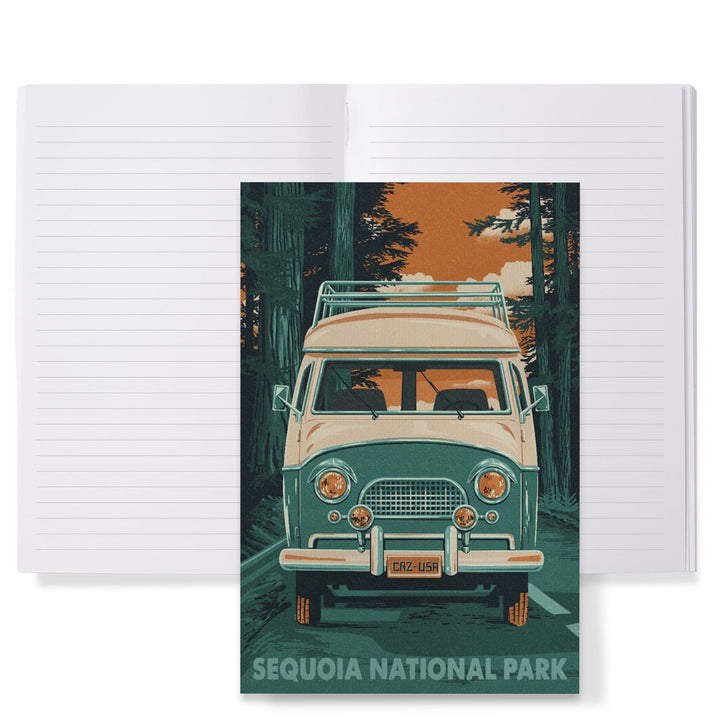 Lined 6x9 Journal, Sequoia National Park, Letterpress, Camper Van, Lay Flat, 193 Pages, FSC paper Home Lantern Press
