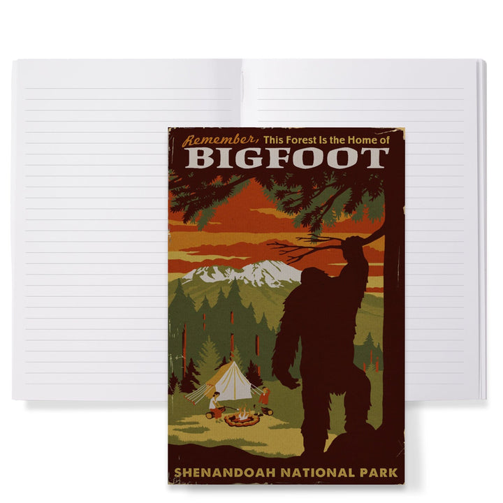 Lined 6x9 Journal, Shenandoah National Park, Virginia, Home of Bigfoot, Lay Flat, 193 Pages, FSC paper Home Lantern Press