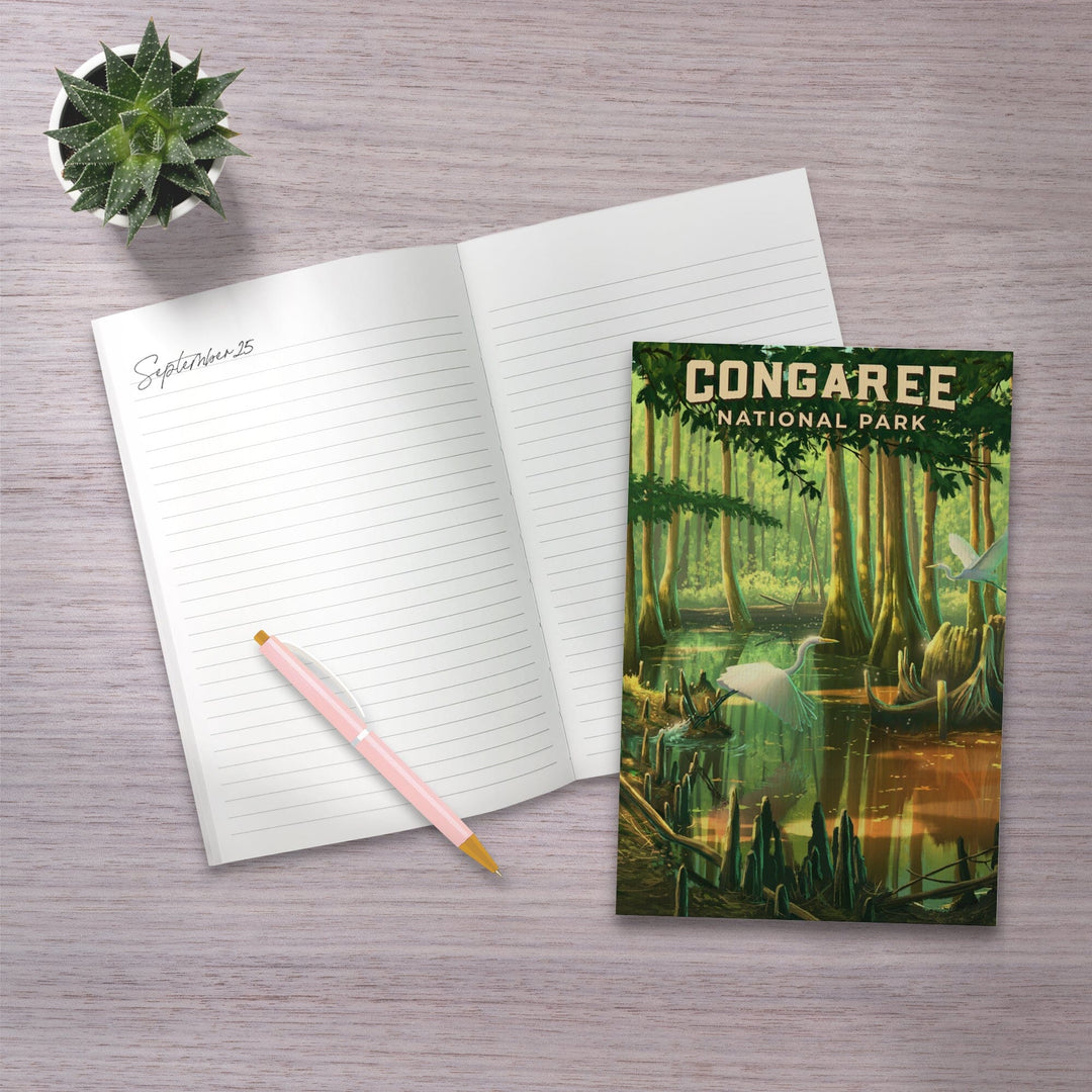 Lined 6x9 Journal, South Carolina, Oil Painting, Congaree National Park, Lay Flat, 193 Pages, FSC paper Home Lantern Press