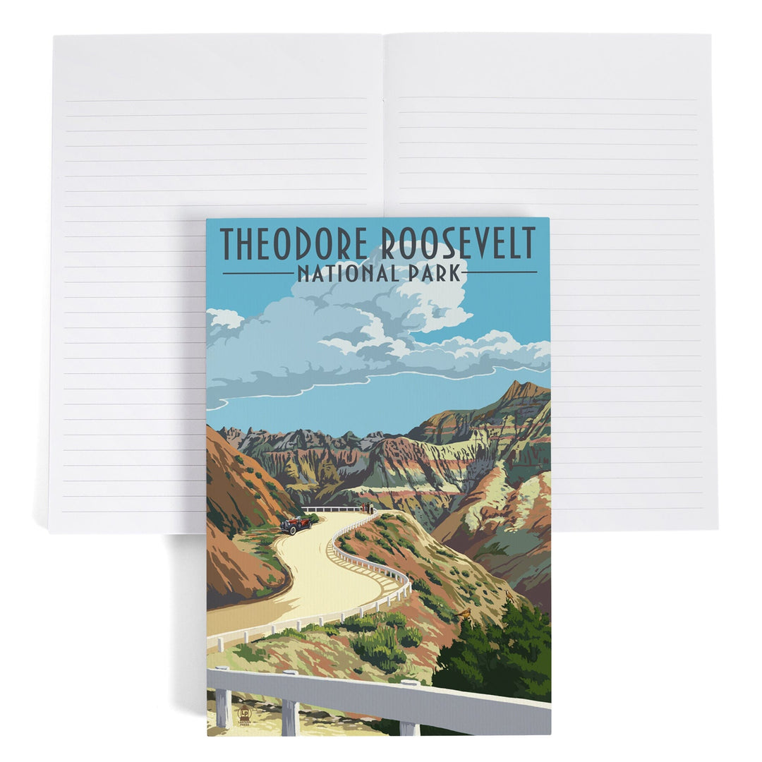 Lined 6x9 Journal, Theodore Roosevelt National Park, North Dakota, Road Scene, Lay Flat, 193 Pages, FSC paper Home Lantern Press