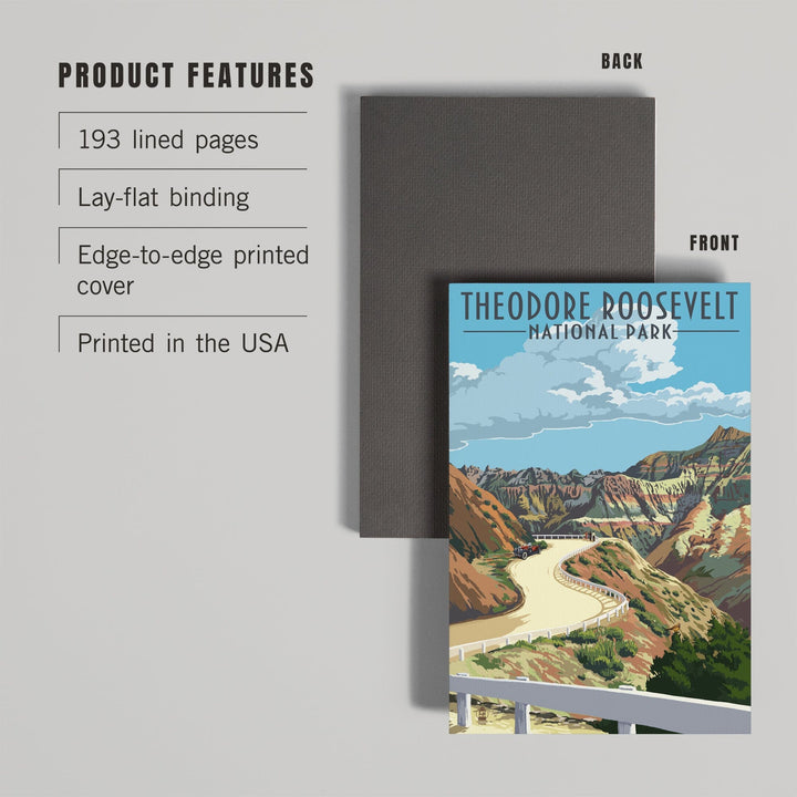 Lined 6x9 Journal, Theodore Roosevelt National Park, North Dakota, Road Scene, Lay Flat, 193 Pages, FSC paper Home Lantern Press