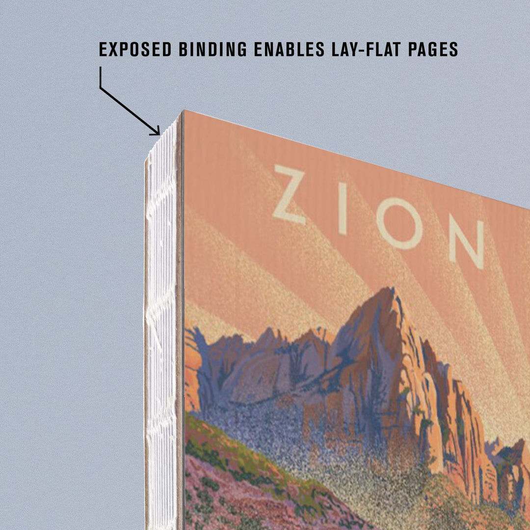 Lined 6x9 Journal, Utah's National Parks Collage, Lithograph National Park Series, Lay Flat, 193 Pages, FSC paper Home Lantern Press