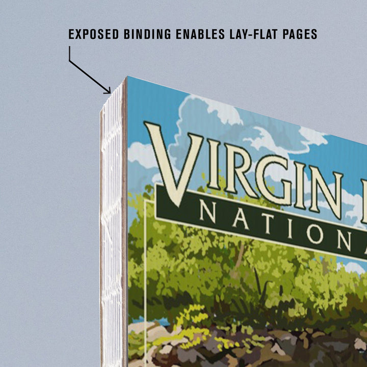 Lined 6x9 Journal, Virgin Islands National Park, US Virgin Islands, View from Ruins, Lay Flat, 193 Pages, FSC paper Home Lantern Press