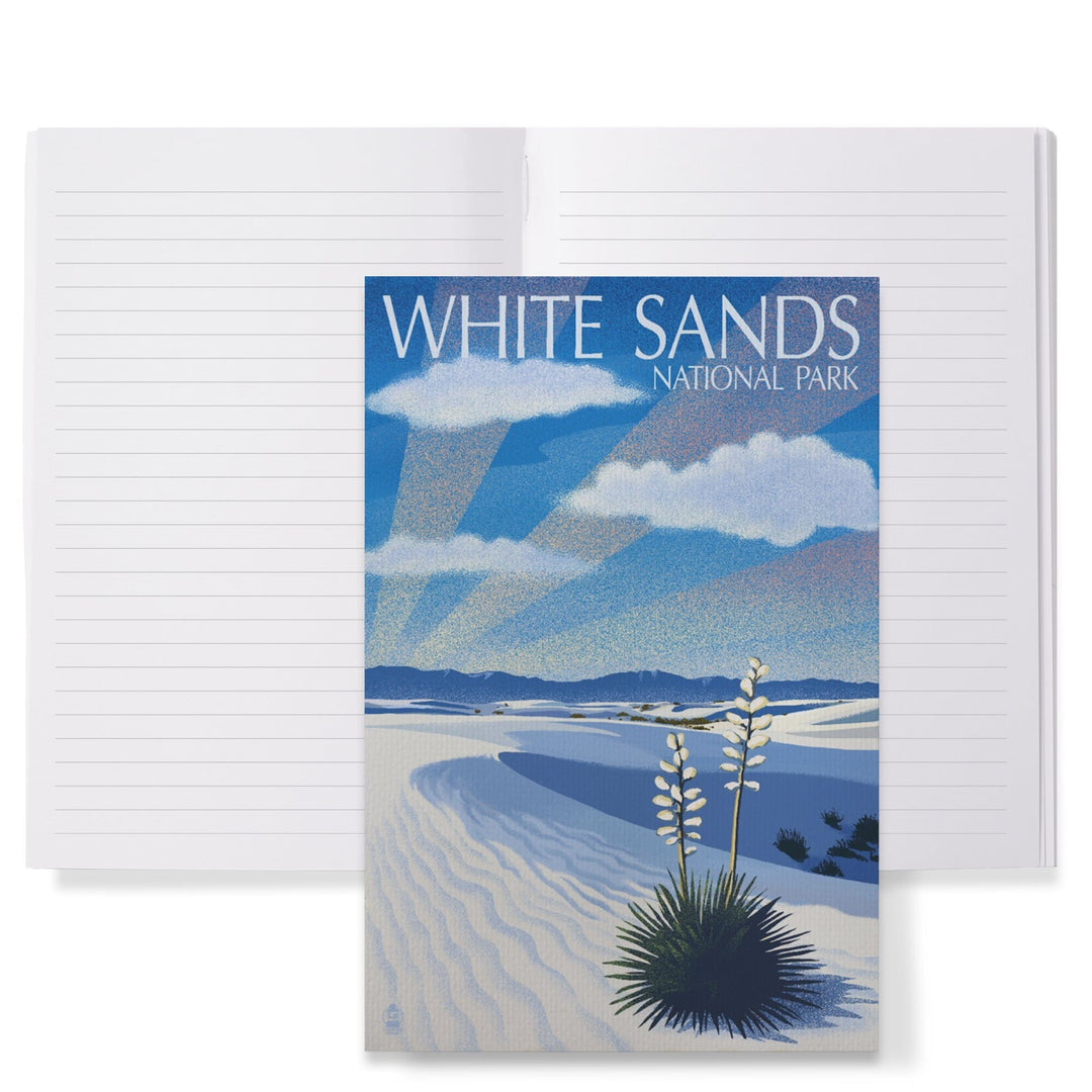 Lined 6x9 Journal, White Sands National Park, New Mexico, Day Scene, Lithograph, Lay Flat, 193 Pages, FSC paper Home Lantern Press