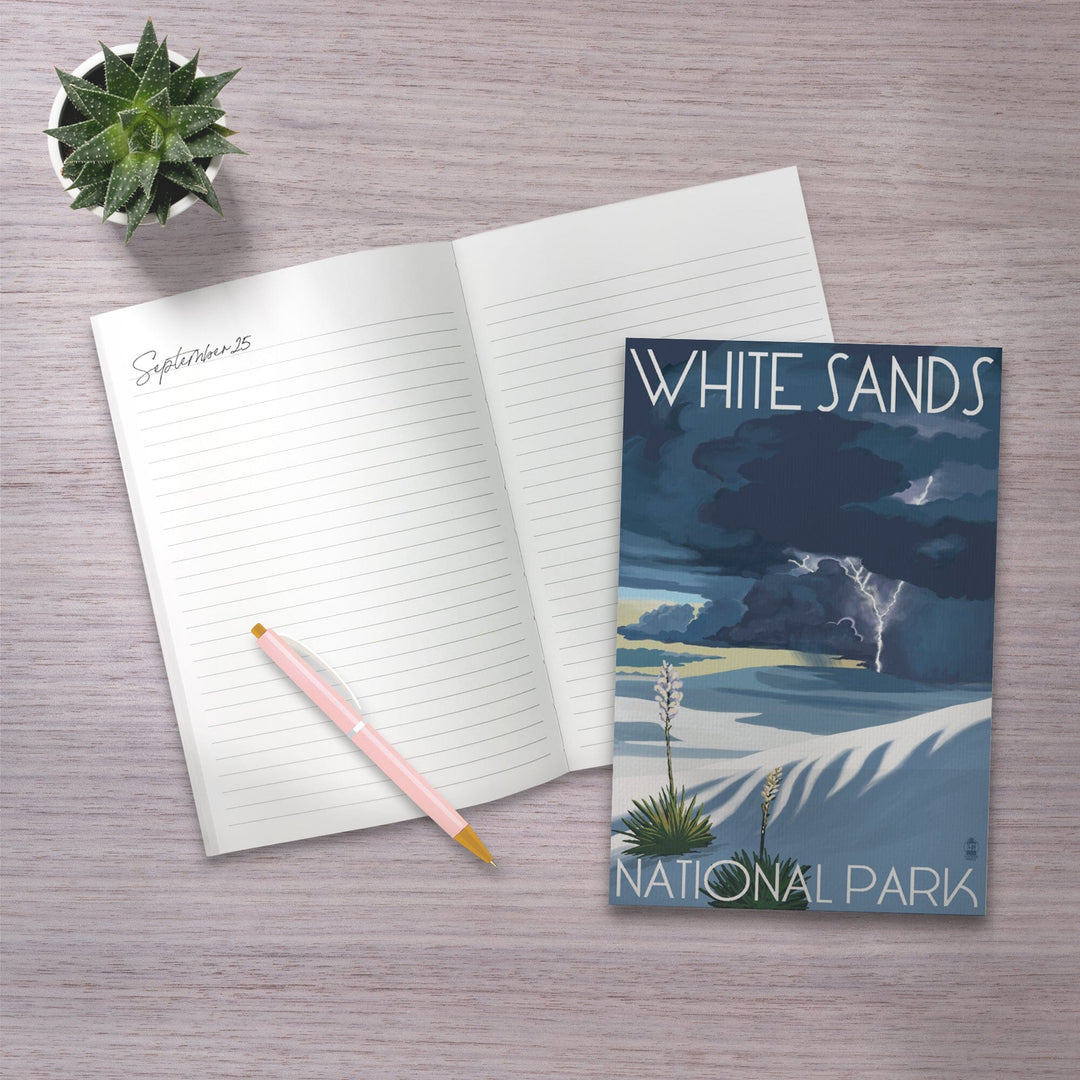Lined 6x9 Journal, White Sands National Park, New Mexico, Lightning Storm, Lay Flat, 193 Pages, FSC paper Home Lantern Press