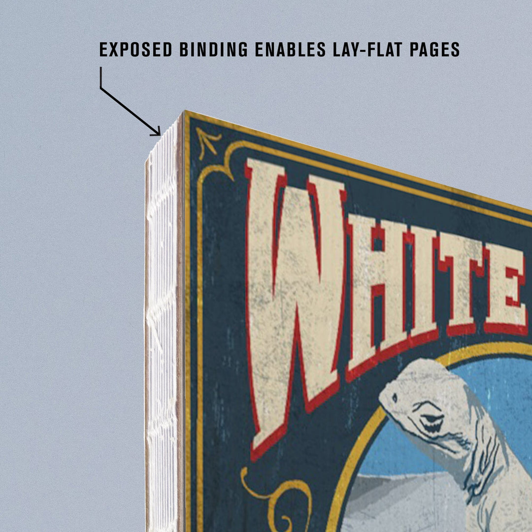 Lined 6x9 Journal, White Sands National Park, New Mexico, Lizard Vintage Sign, Lay Flat, 193 Pages, FSC paper Home Lantern Press