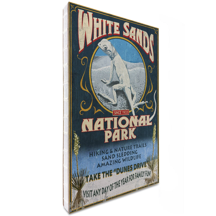 Lined 6x9 Journal, White Sands National Park, New Mexico, Lizard Vintage Sign, Lay Flat, 193 Pages, FSC paper Home Lantern Press