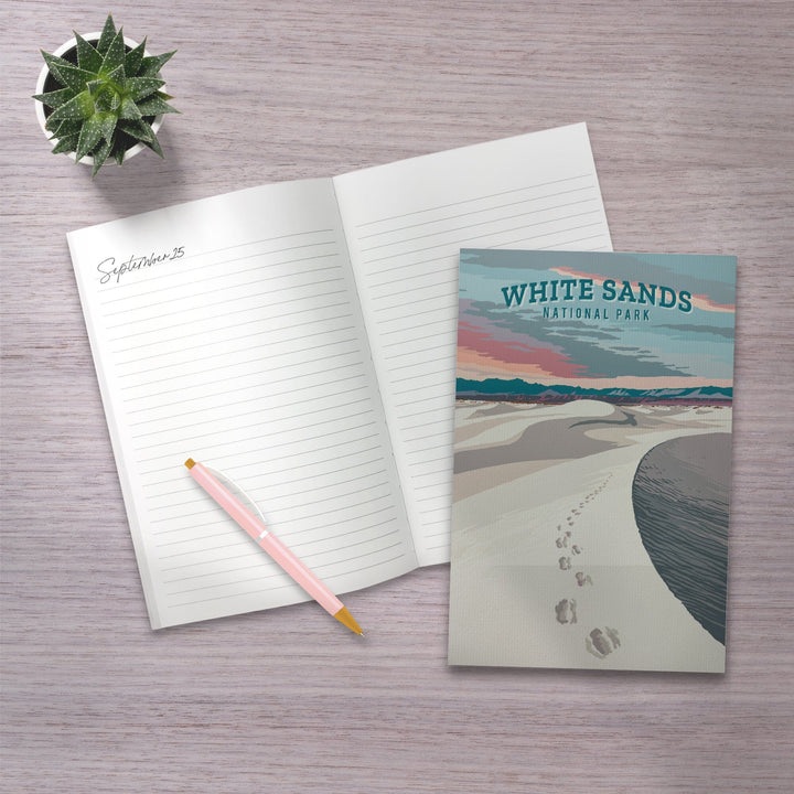 Lined 6x9 Journal, White Sands National Park, New Mexico, Painterly National Park Series, Lay Flat, 193 Pages, FSC paper Home Lantern Press
