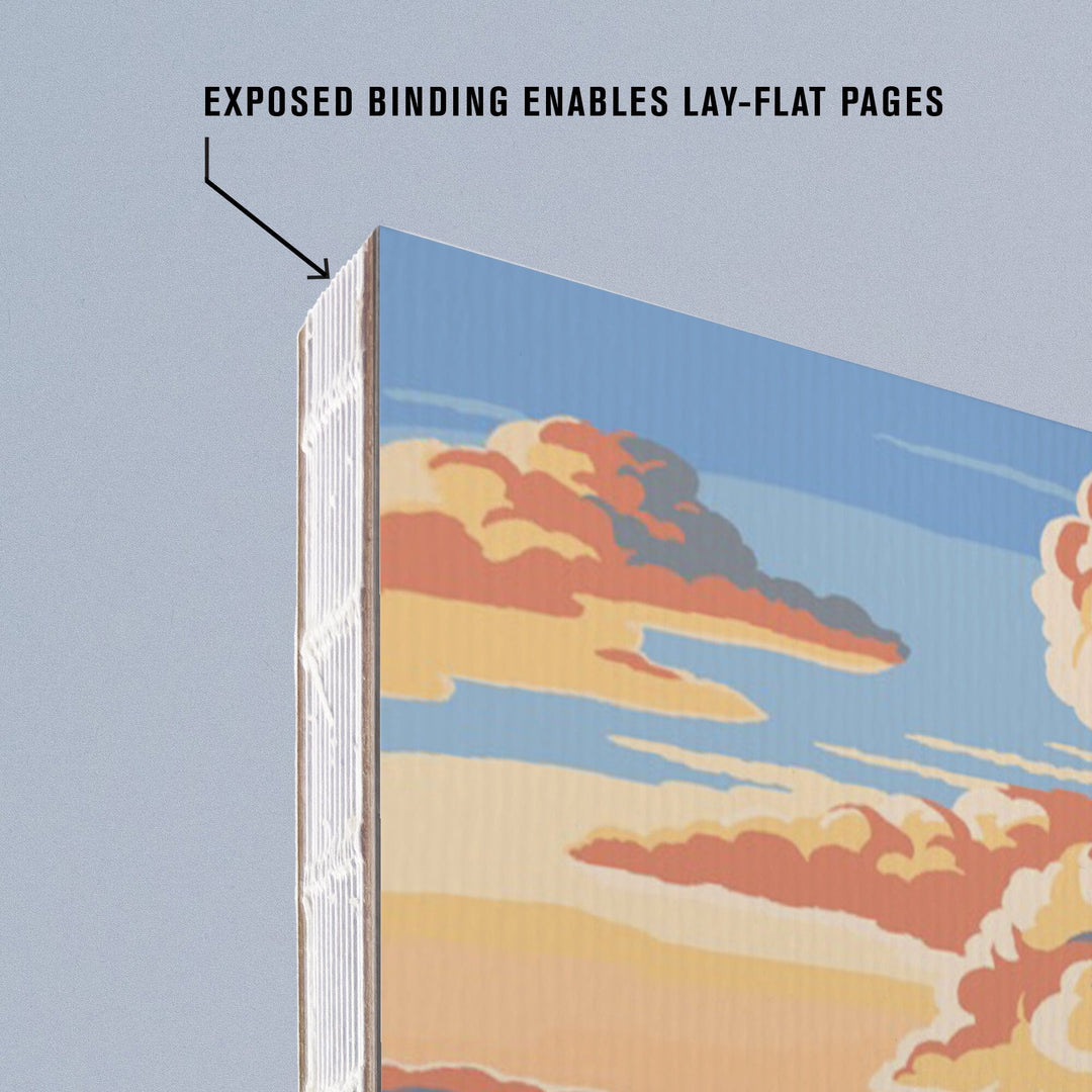 Lined 6x9 Journal, White Sands National Park, New Mexico, Sunset Scene, Lay Flat, 193 Pages, FSC paper Home Lantern Press