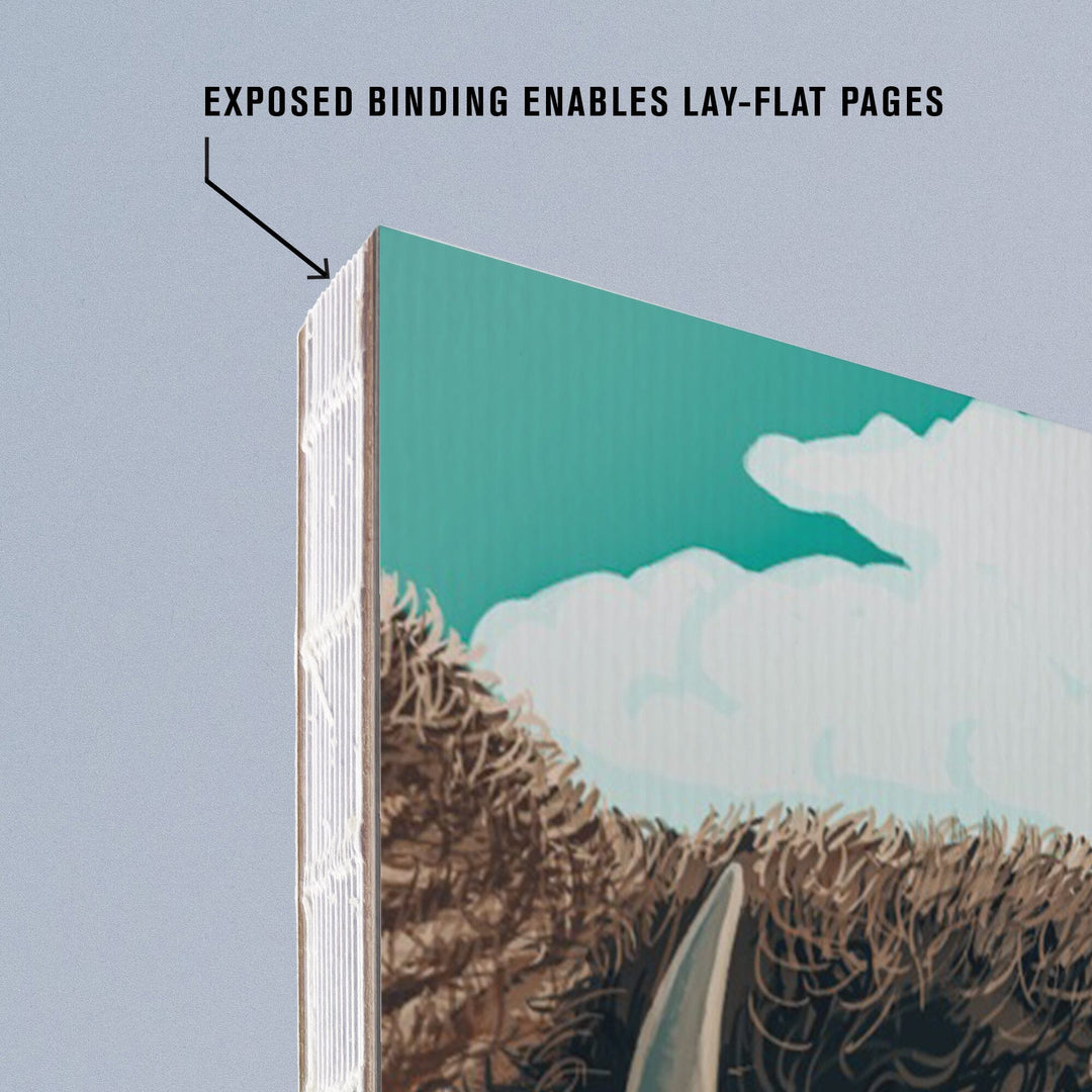 Lined 6x9 Journal, Wind Cave National Park, South Dakota, Bison, Painterly National Park Series, Lay Flat, 193 Pages, FSC paper Home Lantern Press