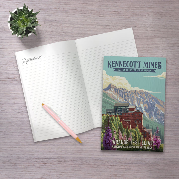 Lined 6x9 Journal, Wrangell-St Elias National Park and Preserve, Alaska, Kennecott Mines, Painterly, Lay Flat, 193 Pages, FSC paper Home Lantern Press