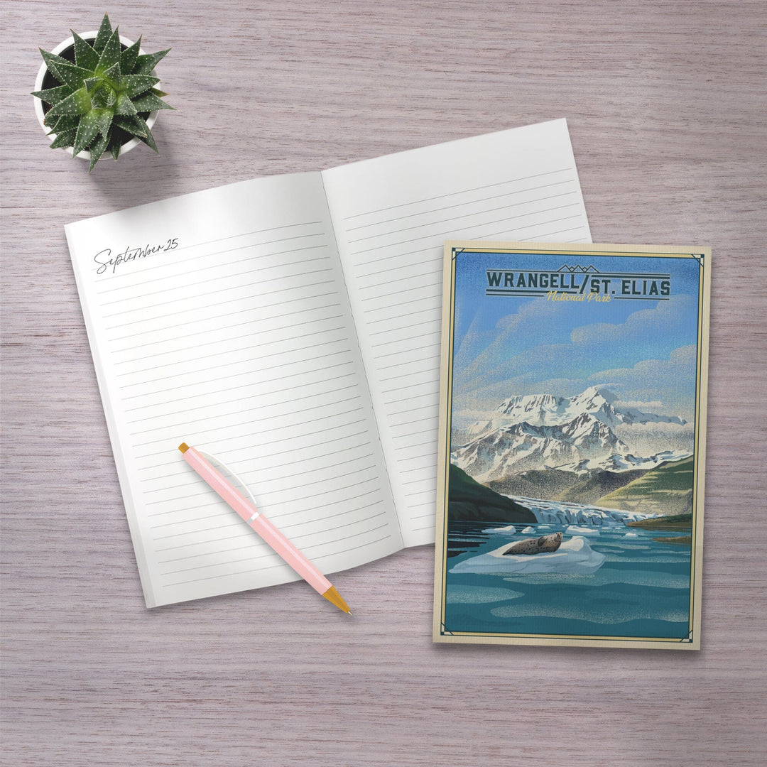 Lined 6x9 Journal, Wrangell-St Elias National Park and Preserve, Alaska, Lithograph, Lay Flat, 193 Pages, FSC paper Home Lantern Press