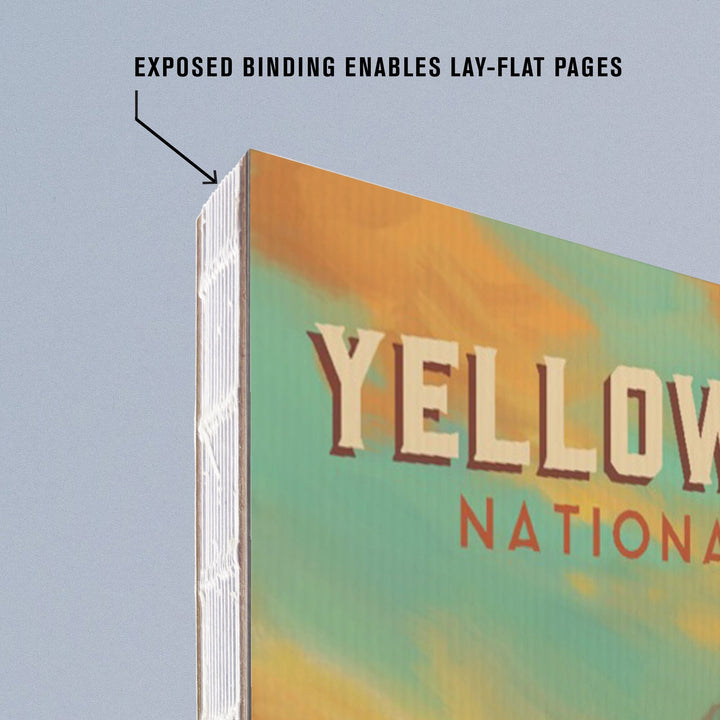 Lined 6x9 Journal, Yellowstone National Park, Bison Family, Oil Painting, Lay Flat, 193 Pages, FSC paper Home Lantern Press