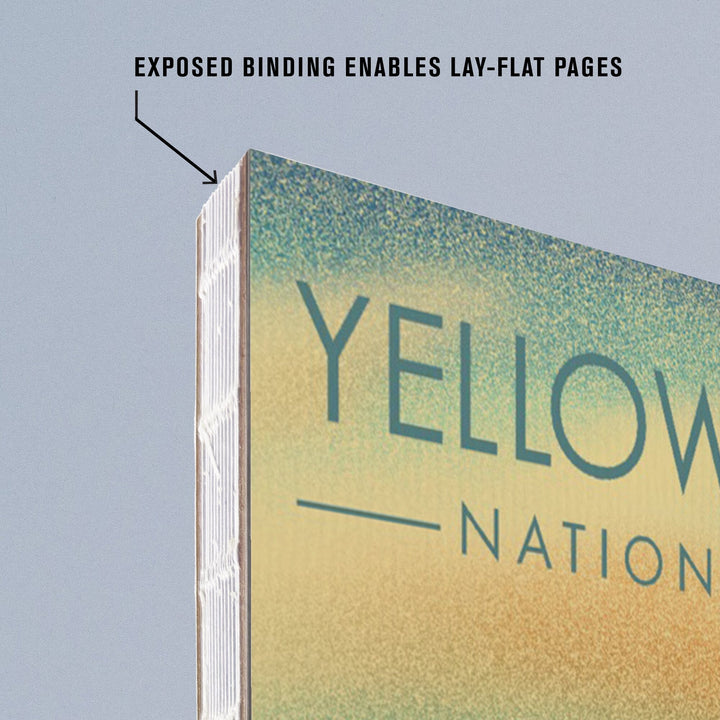 Lined 6x9 Journal, Yellowstone National Park, Elk, Lithograph, Lay Flat, 193 Pages, FSC paper Home Lantern Press