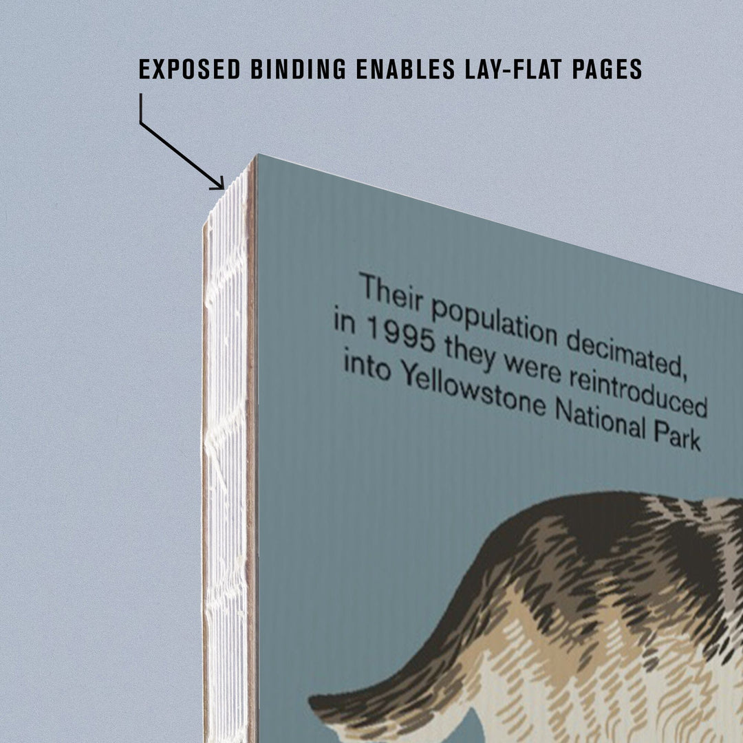 Lined 6x9 Journal, Yellowstone National Park, Facts About Gray Wolves, Lay Flat, 193 Pages, FSC paper Home Lantern Press