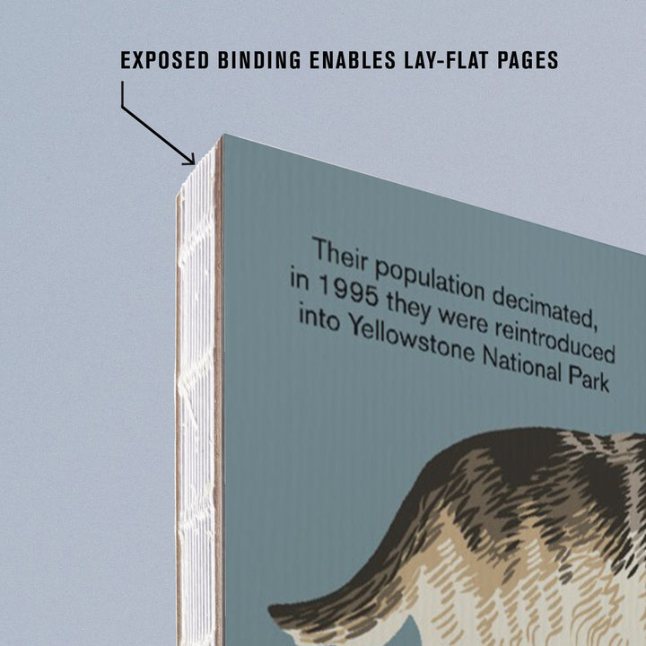 Lined 6x9 Journal, Yellowstone National Park, Facts About Gray Wolves, Lay Flat, 193 Pages, FSC paper Home Lantern Press